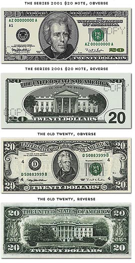 New and old $20 bills